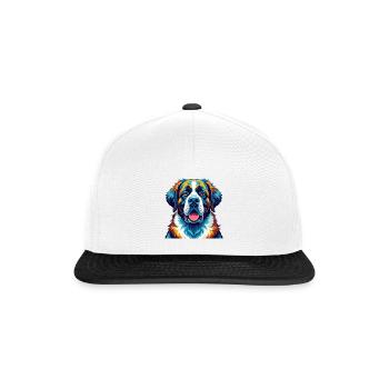 Saint Bernard Chien Race Coloré Dessin Animé Kawaii - Casquette snapback - blanc/noir - Devant