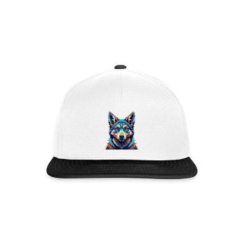 Tamaskan Dog Breed Colorful Cartoon Kawaii - Snapback Cap - white/black - Front