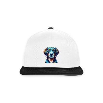 Vieux chien d’arrêt danois race dessin animé Kawaii - Casquette snapback - blanc/noir - Devant