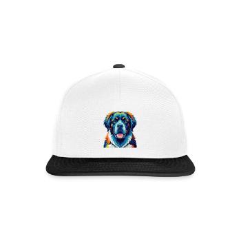 Pyrenean Mastiff Dog Breed Colorful Cartoon Kawaii - Snapback Cap - white/black - Front