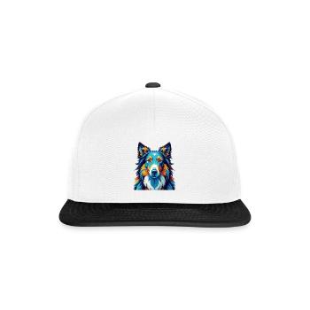 Rough Collie Chien Race Coloré Dessin animé Kawaii - Casquette snapback - blanc/noir - Devant