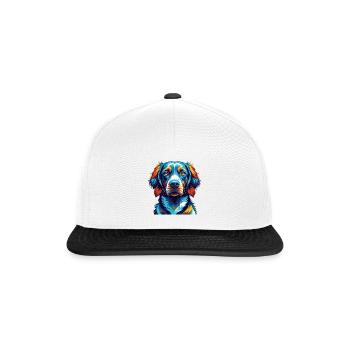 Polish Hunting Dog Breed Colorful Cartoon Kawaii - Snapback Cap - white/black - Front