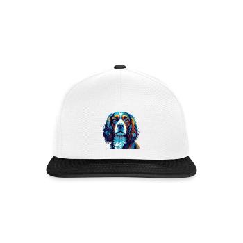 Pont Audemer Epagneul Chien Race Dessin Animé Kawaii - Casquette snapback - blanc/noir - Devant