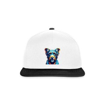 Pumi Hunderasse Buntes Aquarell Karikatur Kawaii - Snapback Cap - Weiß/Schwarz - Vorne