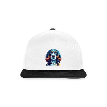 Spaniel Dog Breed Colorful Cartoon Kawaii - Snapback Cap - white/black - Front