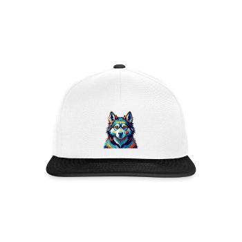 Seppala Sibirische Schlittenhunderasse Karikatur Kawaii - Snapback Cap - Weiß/Schwarz - Vorne