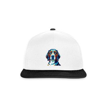 Treeing Walker Coonhound Dog Breed Cartoon Kawaii - Snapback Cap - white/black - Front