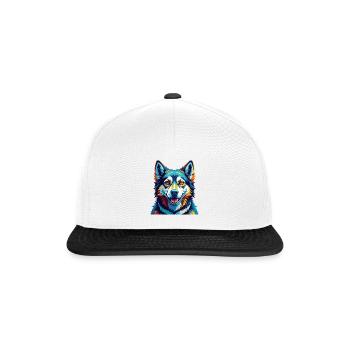 Westsibirische Laika Hunderasse Karikatur Kawaii - Snapback Cap - Weiß/Schwarz - Vorne