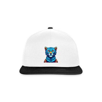 Cheetah Colorful Kawaii Cartoon Character Clipart - Snapback Cap - white/black - Front