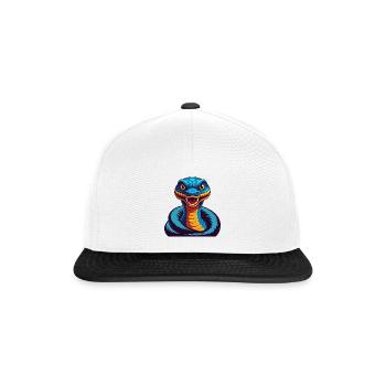 Anaconda Colorful Kawaii Cartoon Character Clipart - Snapback Cap - white/black - Front