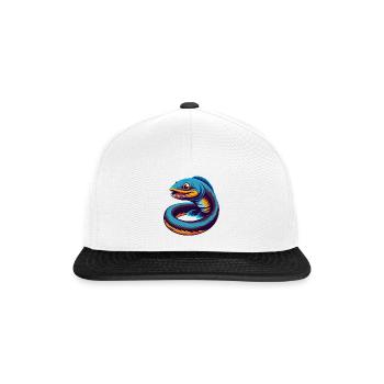 Anguille coloré Kawaii Dessin animé Personnage Clipart - Casquette snapback - blanc/noir - Devant