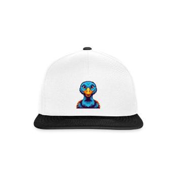 oie coloré kawaii personnage de dessin animé clipart - Casquette snapback - blanc/noir - Devant