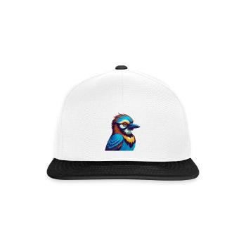 Jay Bird Colorful Kawaii Cartoon Character Clipart - Snapback Cap - white/black - Front