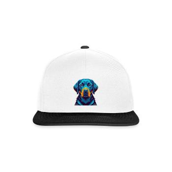 Labrador Retriever Chien Coloré Kawaii Dessin Animé Animal de compagnie - Casquette snapback - blanc/noir - Devant