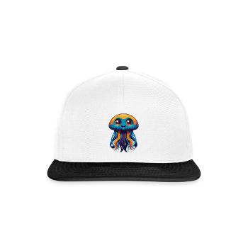 Méduse Coloré Kawaii Dessin Animé Personnage Animal de compagnie - Casquette snapback - blanc/noir - Devant