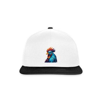 Hahn Bunte Kawaii Cartoon Figur Clipart - Snapback Cap - Weiß/Schwarz - Vorne