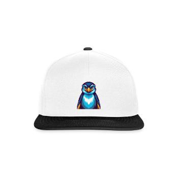 Pinguin Bunte Kawaii Cartoon Figur Clipart - Snapback Cap - Weiß/Schwarz - Vorne