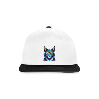 Lynx coloré Kawaii dessin animé Personnage Clipart - Casquette snapback - blanc/noir - Devant