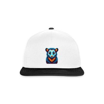 Opossum coloré Kawaii Dessin animé Personnage Clipart - Casquette snapback - blanc/noir - Devant