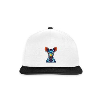 Okapi Colorful Kawaii Cartoon Character Clipart - Snapback Cap - white/black - Front