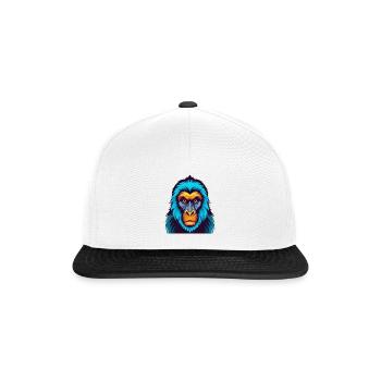 Mandrill Colorful Kawaii Cartoon Character Clipart - Snapback Cap - white/black - Front
