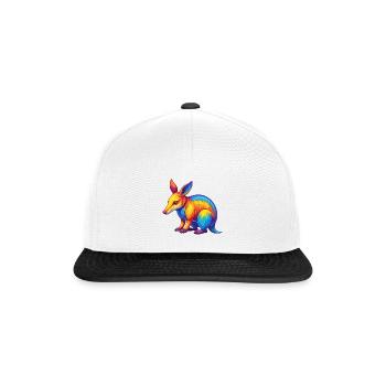 Aardvark coloré Kawaii Dessin animé Personnage Clipart - Casquette snapback - blanc/noir - Devant
