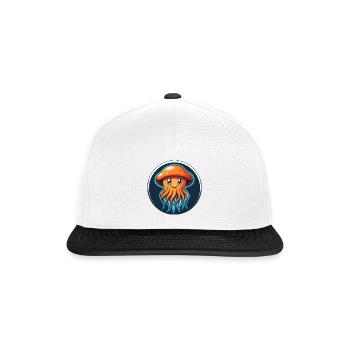 méduse mignon Kawaii dessin animé animal animal logo - Casquette snapback - blanc/noir - Devant