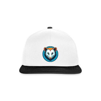 Opossum mignon drôle Kawaii dessin animé animal de compagnie logo - Casquette snapback - blanc/noir - Devant