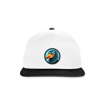 Krähe Bunt Kawaii Cartoon Figur Clipart Haustier - Snapback Cap - Weiß/Schwarz - Vorne
