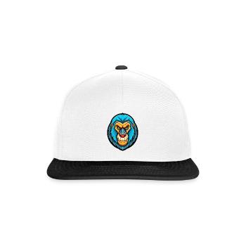 Mandrill Bunte Kawaii Cartoon Figur Clipart - Snapback Cap - Weiß/Schwarz - Vorne