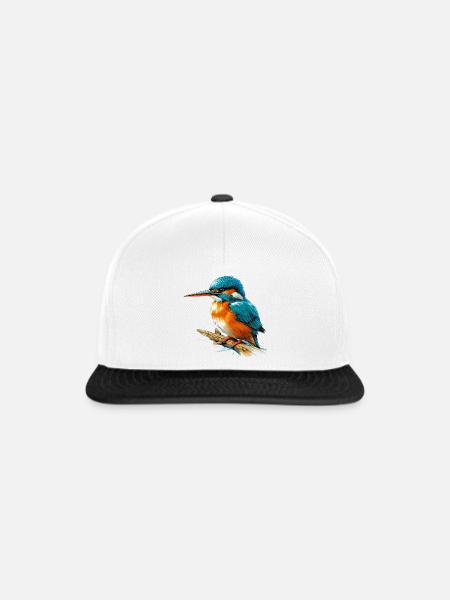 Eisvogel - Snapback Cap - Weiß/Schwarz