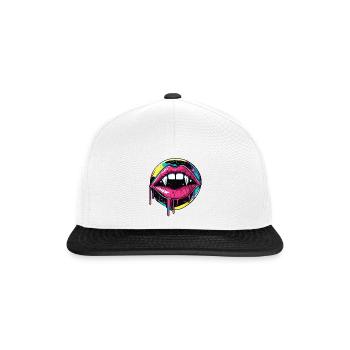 Vampire Lips Halloween 90s Vaporwave - Snapback Cap - white/black - Front