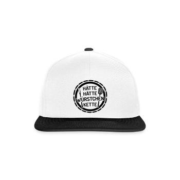 Hätte Hätte Würstchenkette - Snapback Cap - Weiß/Schwarz - Vorne