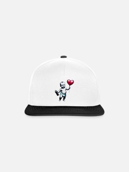 inspiredby.BabyHerzLuftballon - Snapback Cap - Weiß/Schwarz