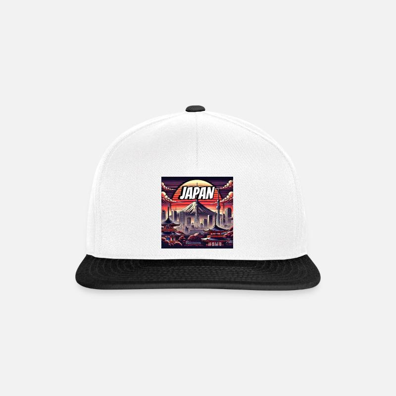 Japan Skyline - Snapback Cap - Weiß/Schwarz