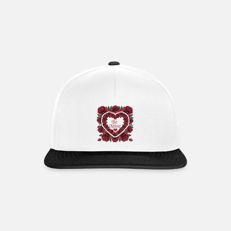Rosenherz Valentinstag - Snapback Cap - Weiß/Schwarz