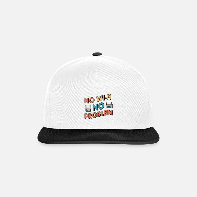 No Wi-Fi, No Problem - Snapback Cap - Weiß/Schwarz