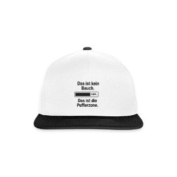 Das ist kein Bauch – das ist die Pufferzone - Snapback Cap - Weiß/Schwarz - Vorne