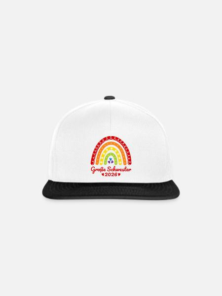 Große Schwester 2026 Regenbogen - Snapback Cap - Weiß/Schwarz