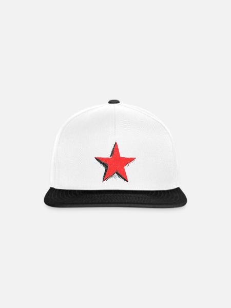 Red Star - Snapback Cap - Weiß/Schwarz
