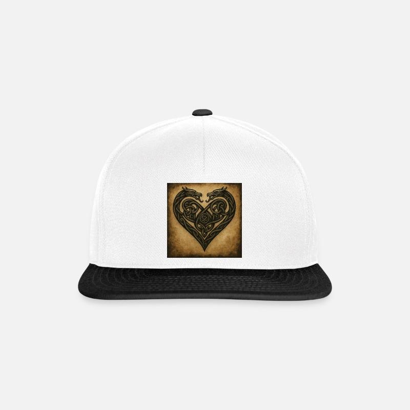 Cœur de dragon - Casquette snapback - blanc/noir