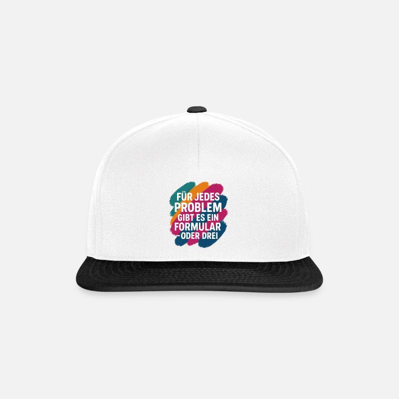 Fuer jedes Problem gibt es ein Formular ... - Snapback Cap - Weiß/Schwarz