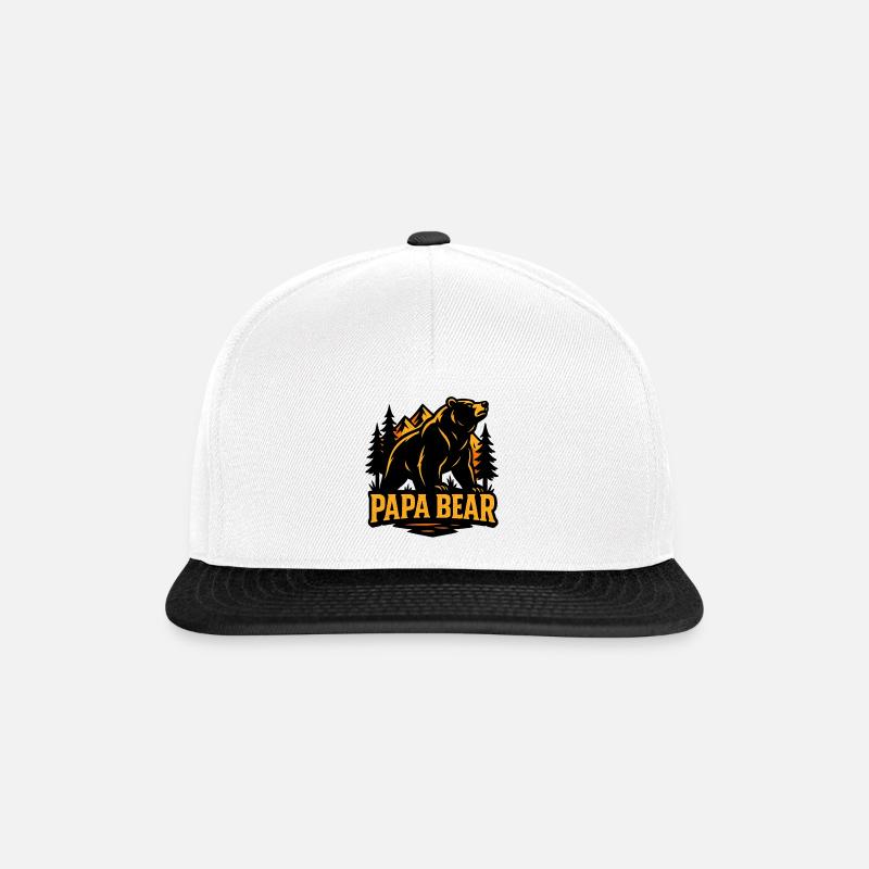 Papa Bear Mighty Forest Bear - Snapback Cap - white/black