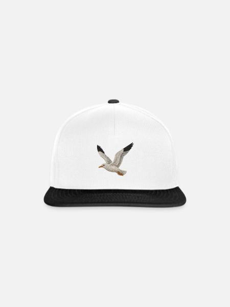 Möwe - Snapback Cap - Weiß/Schwarz