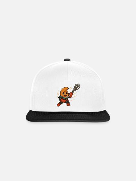 Anime Kipferl - Snapback Cap - Weiß/Schwarz
