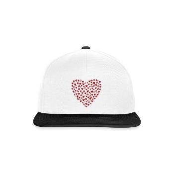 Collection Cœur : L’Amour en Rouge - Casquette snapback - blanc/noir - Devant