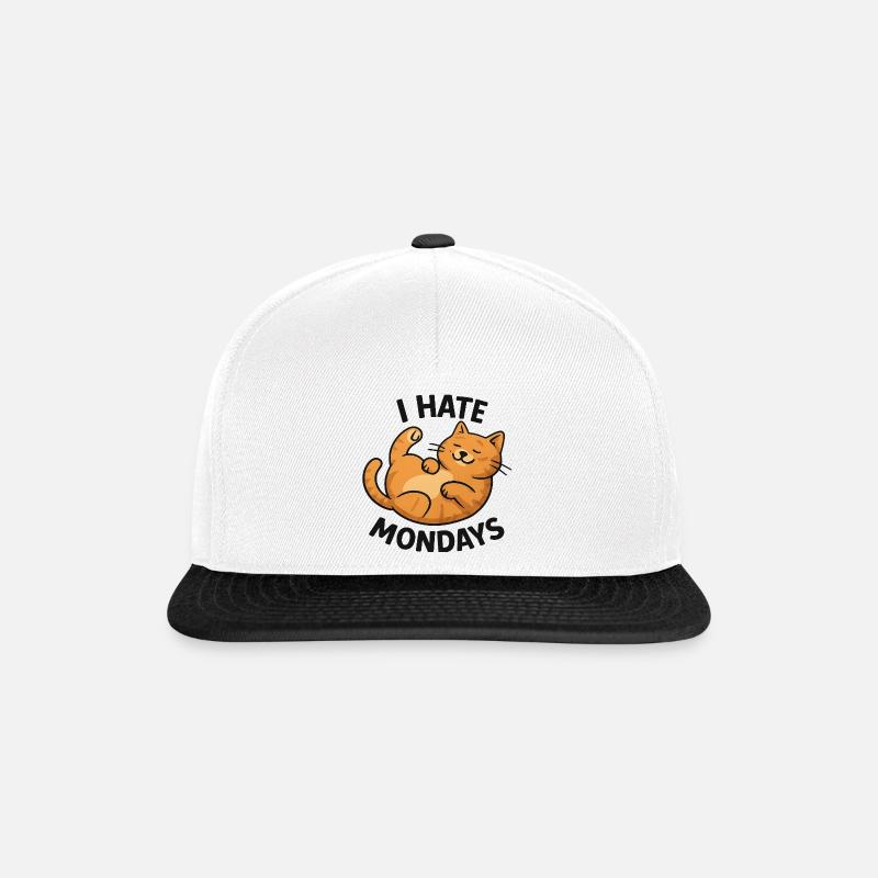 Charming cat drawing with sarcastic saying - Snapback Cap - white/black