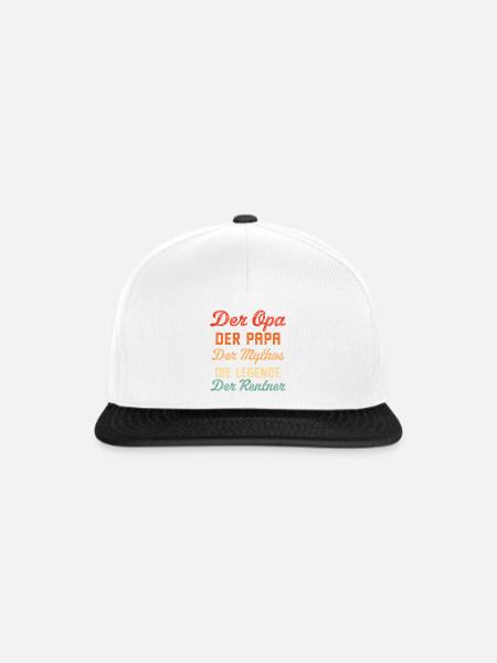 Opa Papa Rentner - Snapback Cap - Weiß/Schwarz