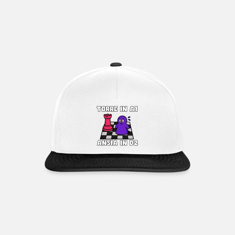 Rook in A1, Anxiety in D2 - Snapback Cap - white/black