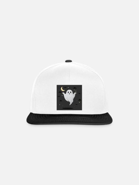 Nachtgeist auf dunklem Hintergrund - Snapback Cap - Weiß/Schwarz